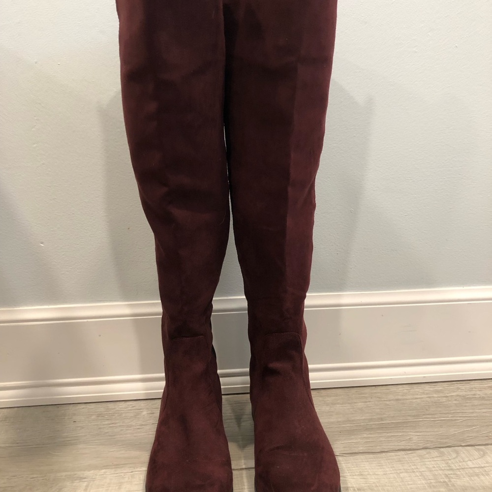 Unisa Maroon Over the Knee Boots